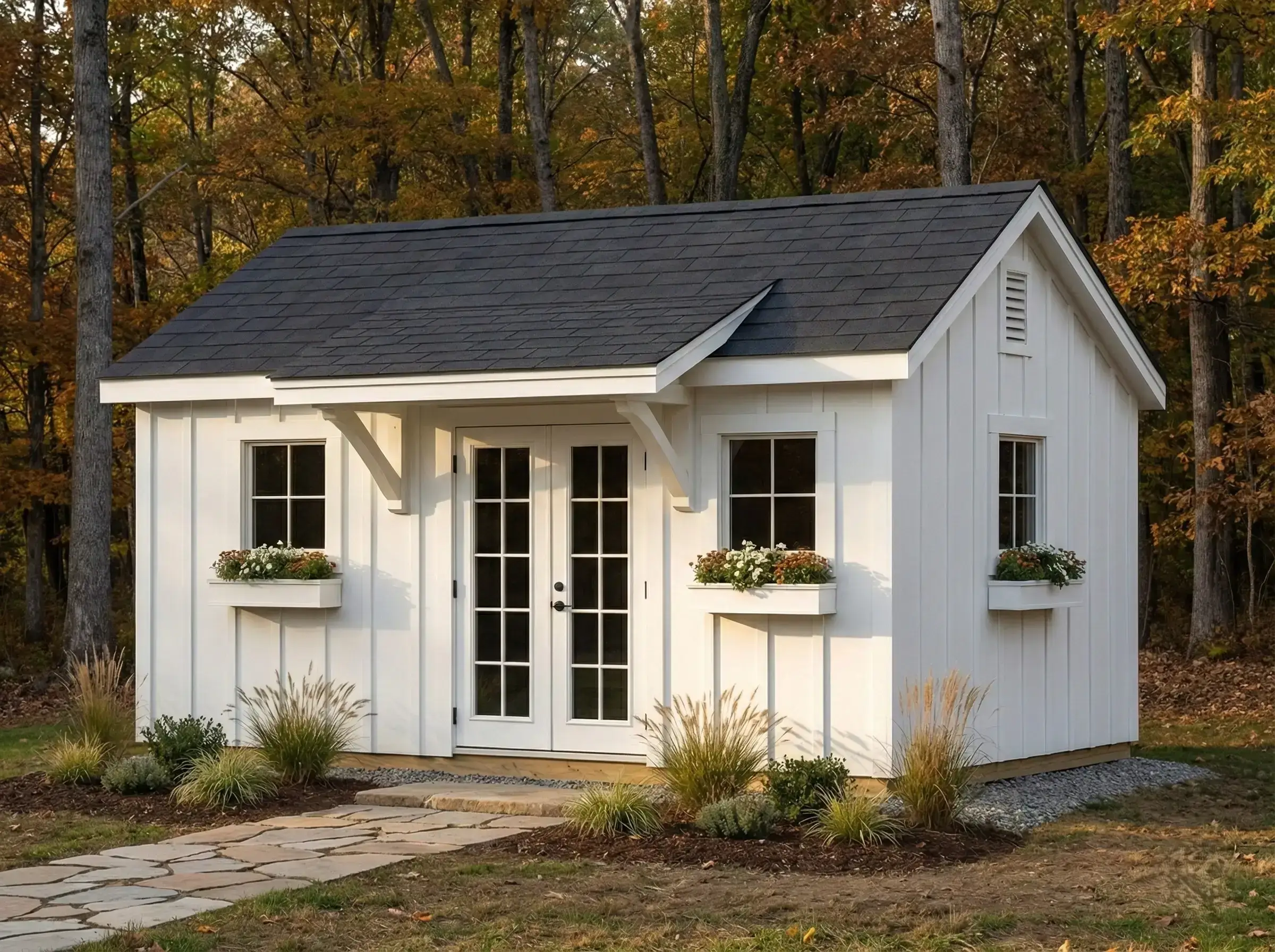 Appalachian Classic Shed with LP SmartSide natural wood siding, built on-site in Cincinnati Ohio tri-state area